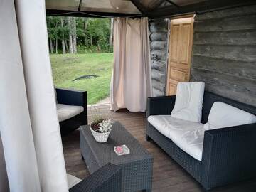 Фото номера Дом с 1 спальней Дома для отпуска Cabin with Sauna and pond, optional Hot Tube г. Ķeņini 11